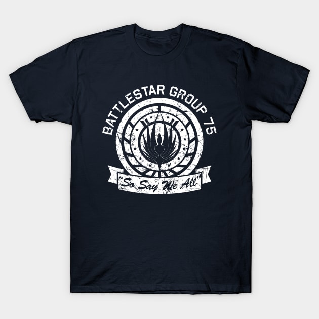 BSG 75 Distressed T-Shirt by PopCultureShirts